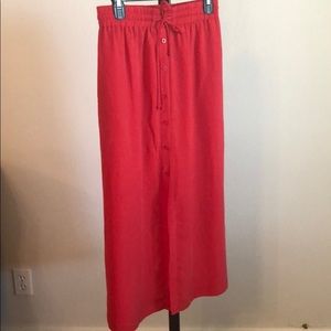 New-Red butttoned maxi skirt